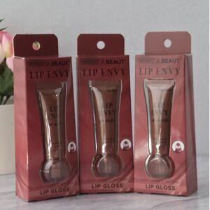 What A Beaut Lip Envy Moisturizing Lip Gloss #23 3-Pack NEW